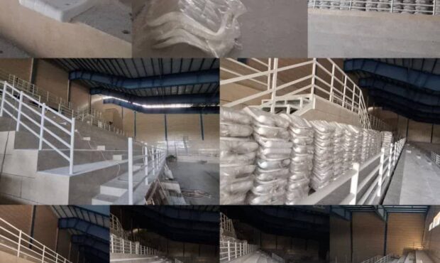 مراحل پایانی تکمیل پروژه خانه کشتی ایذه مراحل پایانی تکمیل پروژه خانه کشتی ایذه