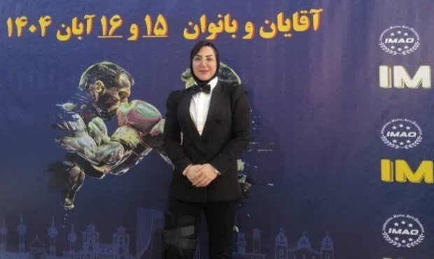حضور داور ایذه‌ای در سکوی قضاوت مسابقات کشوری کیک بوکسینگ ایمائو